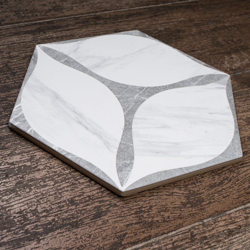 COROLA 7.7"x8.9" Matte Porcelain Floor and Wall Tile - Gray
