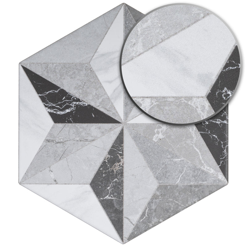 IRIS 7.7"x8.9" Matte Porcelain Floor and Wall Tile - Gray