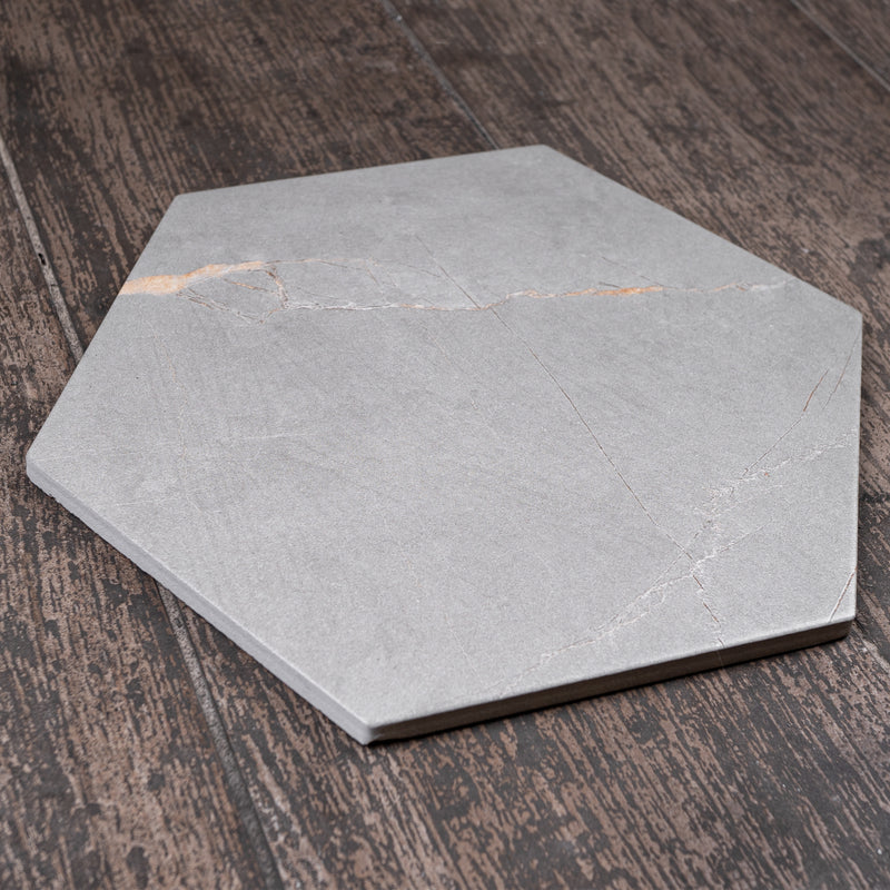 ELEGANCE 7.7"x8.9" Matte Porcelain Floor and Wall Tile - Gray