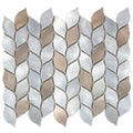 Silvleaf 12.21 in. x 13.39 in. Geometric Matte Aluminum Mosaic Tile