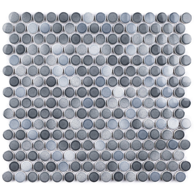 JAPM302  Mix Glazed Polished Porcelain Penny Round Mosaic Tile