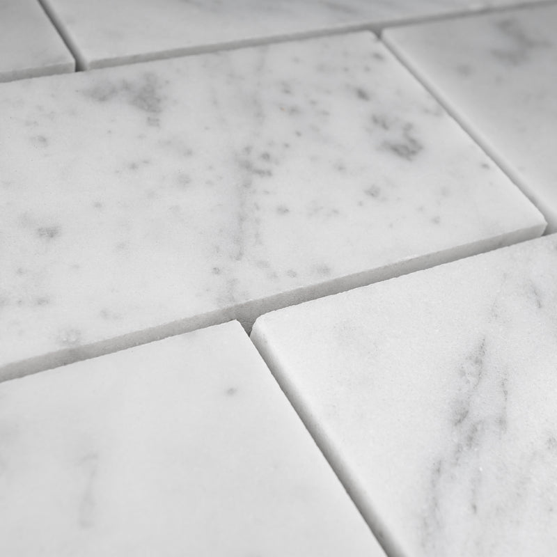 WHCA-01  White Carrara Series - 2X4 Rectangle Carrara Mosaic Tile